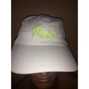 Victoria’s Secret Brand White 100% Cotton Pink Hat Logo Baseball Cap Hat